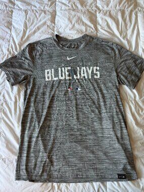 Toronto Blue Jays Grey Heathered Dri Fit MLB Nike Authentic Tee